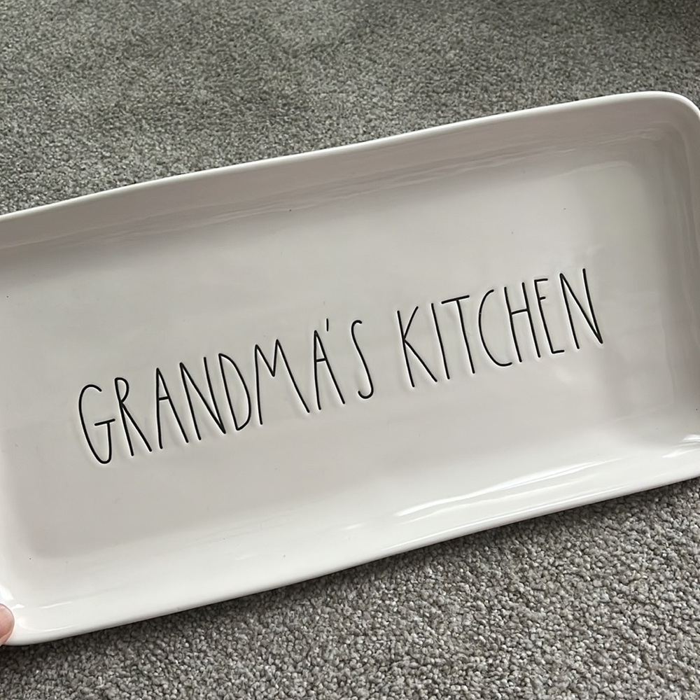 Rae Dunn "Grandma’s Kitchen" Serving Platter Tray Retired 2018 - NWT 14" x 7"